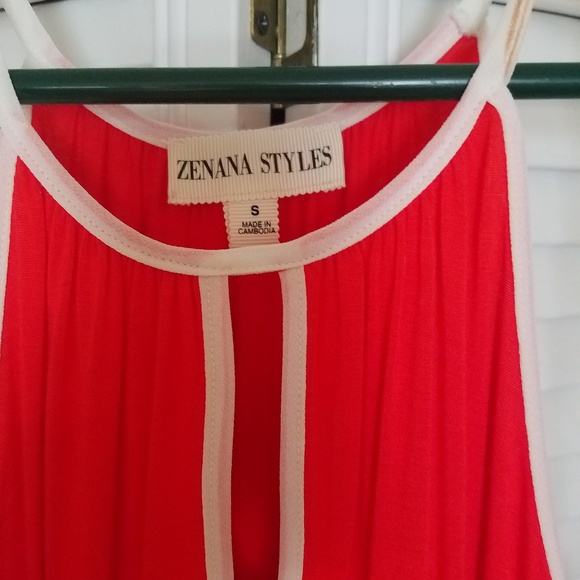 Red spaghetti strap tank - Picture 3 of 3